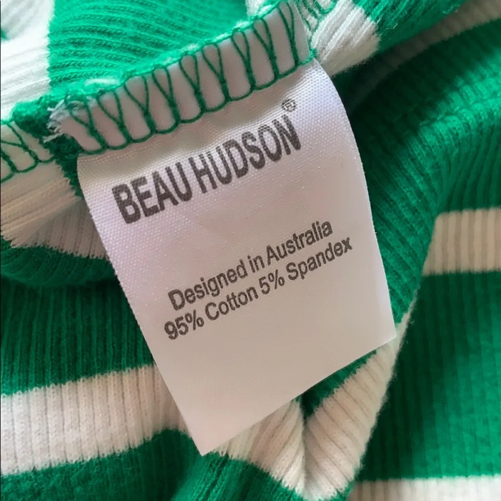 BEAU HUDSON Green/White Striped Toddler Tank Top 3